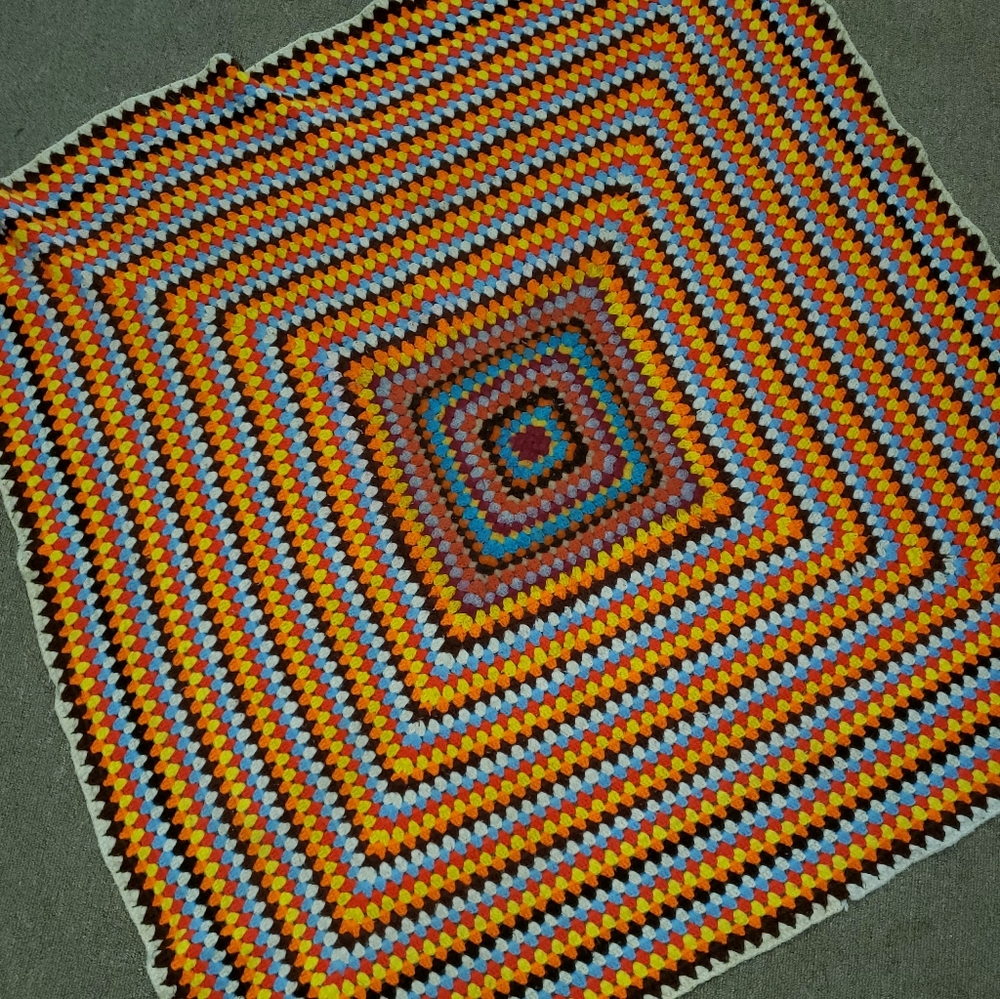 Vintage handmade crocheted blanket